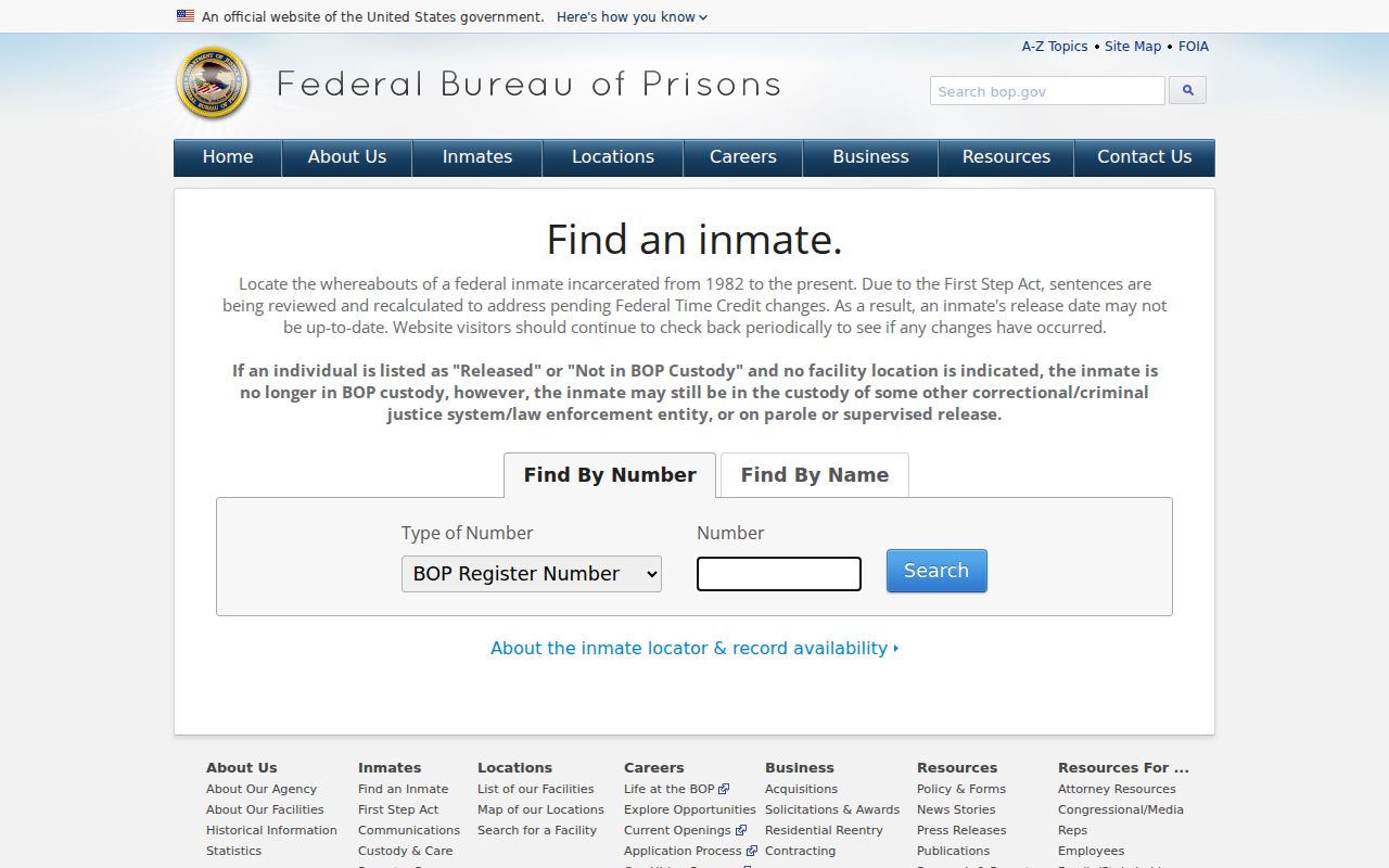 Cameron Parish arrest lookup federal BOP inmate locator